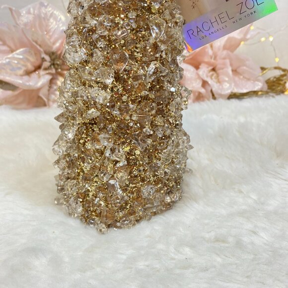 Rachel Zoe Stunning Jeweled Cluster Crystal Glass Gold Christmas Tree 13" New - Picture 4 of 7